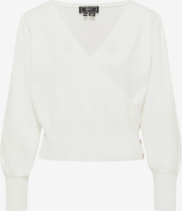 Pullover di faina in bianco: frontale