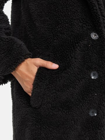 Threadbare Between-seasons coat 'Bear' in Black