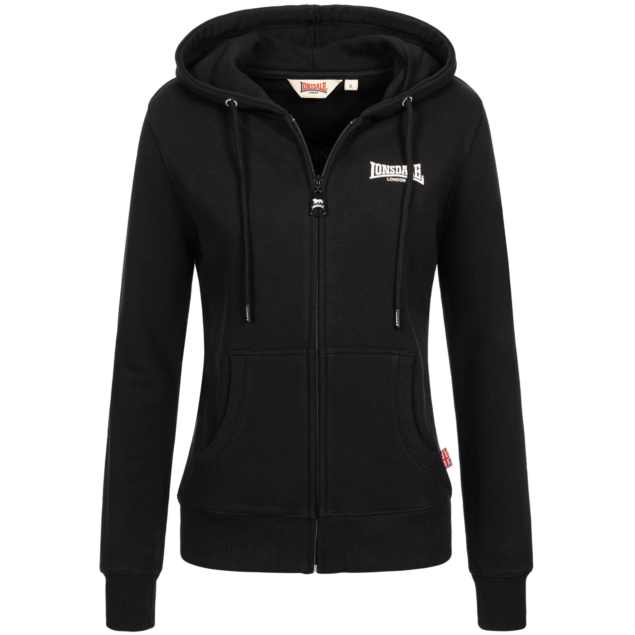 melns LONSDALE Sportiska jaka 'CALDER VALE': no priekšpuses