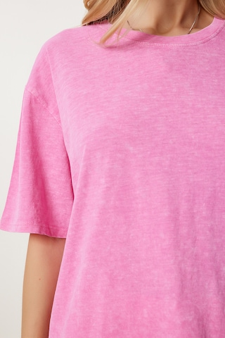 T-shirt oversize Happiness İstanbul en rose