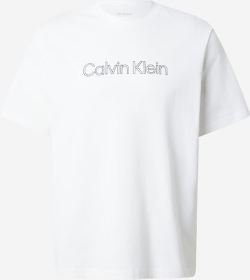 Calvin Klein Jeansregular Majica - bijela boja: prednji dio