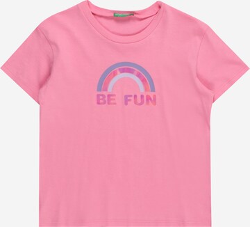 T-Shirt UNITED COLORS OF BENETTON en rose : devant