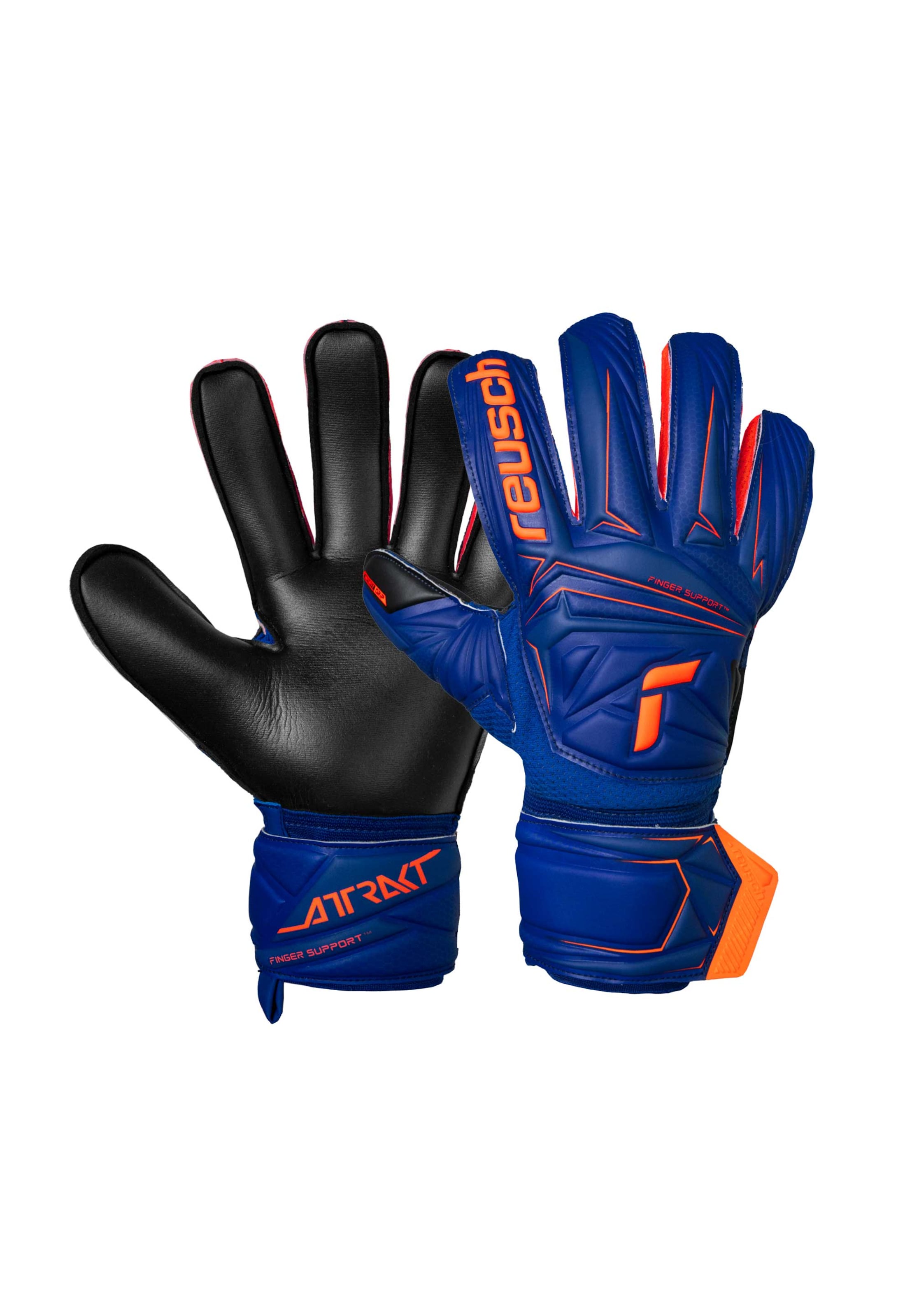 REUSCH Sporthandschoenen 'Attrakt Infinity Finger Support' in de kleur Donkerblauw, Productweergave