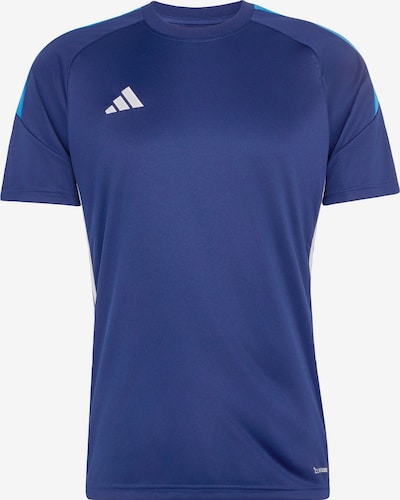 S dydžio Sportiniai marškinėliai 'TIRO 26 ESSENTIALS' iš ADIDAS PERFORMANCE, spalva – azuro spalva / tamsiai mėlyna / balta, Prekių apžvalga