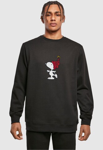Merchcode Sweatshirt 'Peanuts Snoopy' in Zwart: voorkant