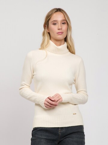 Influencer Pullover in Beige: Vorderseite