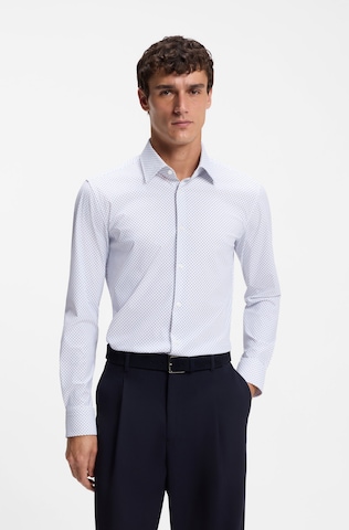 BOSS Slim fit Button Up Shirt ' Hank' in Blue: front