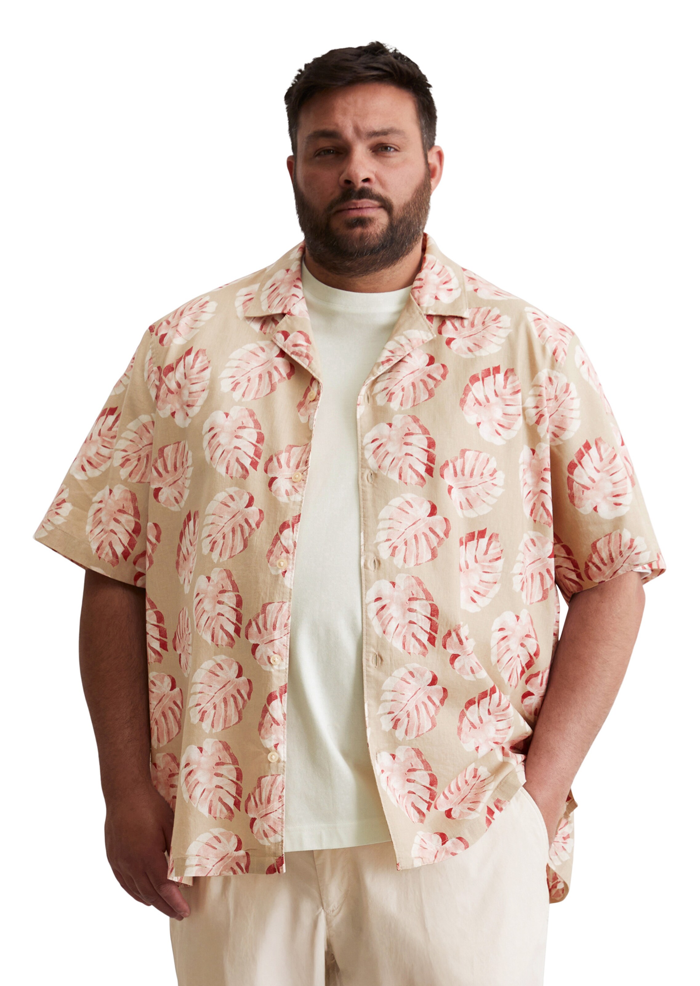 Marc O'Polo Regular fit Button Up Shirt in Beige: front