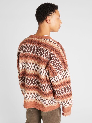 TOPMAN Knit Cardigan in Brown