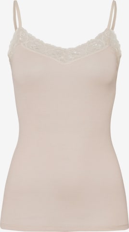 Hanro Top ' Woolen Lace ' in Pink: front
