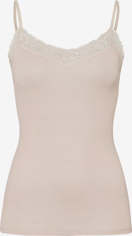 Hanro Top ' Woolen Lace ' in Roze: voorkant