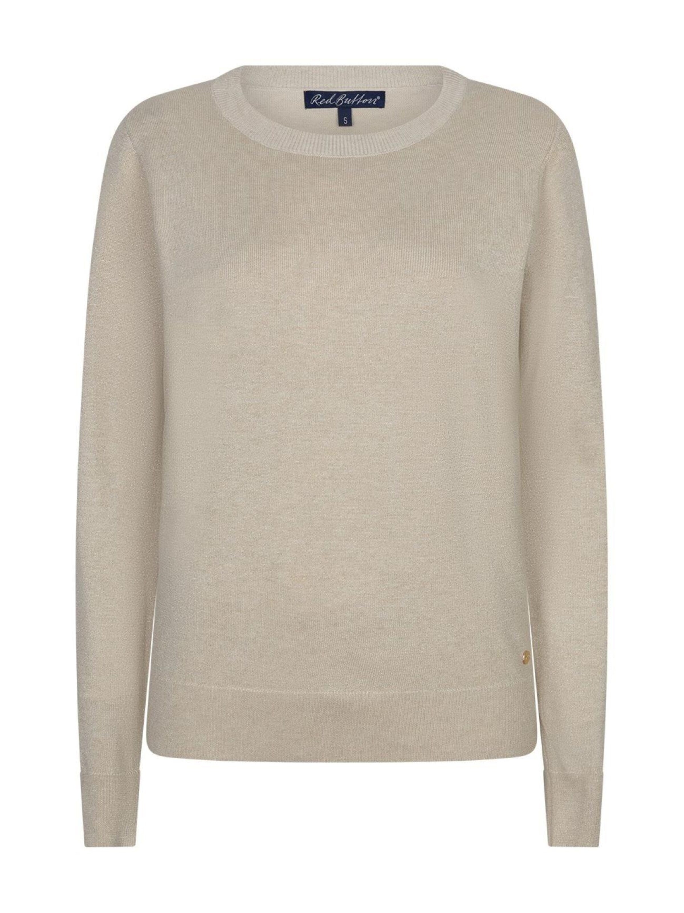 Red Button Knitted top 'RB sweet sparkle light sand' in Beige: front
