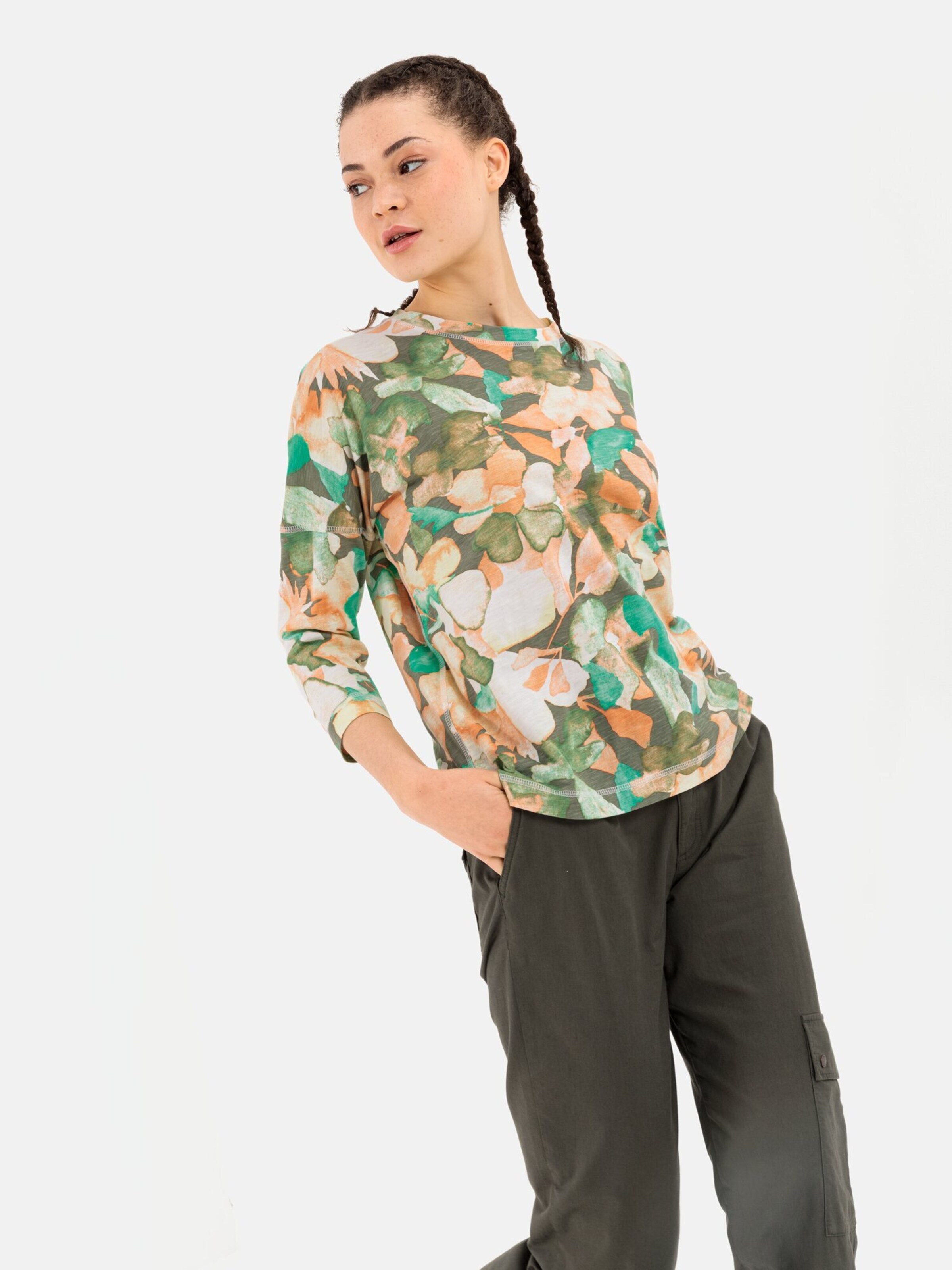Camel Active Damen T-Shirt Mit 3/4-Arm Aus Bio-Baumwolle – Lässig & Bequem