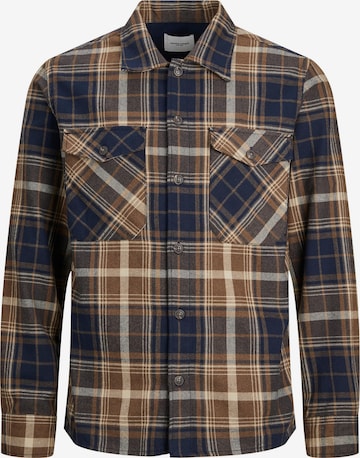 JACK & JONES Regular fit Button Up Shirt 'EEDDIE' in Brown: front