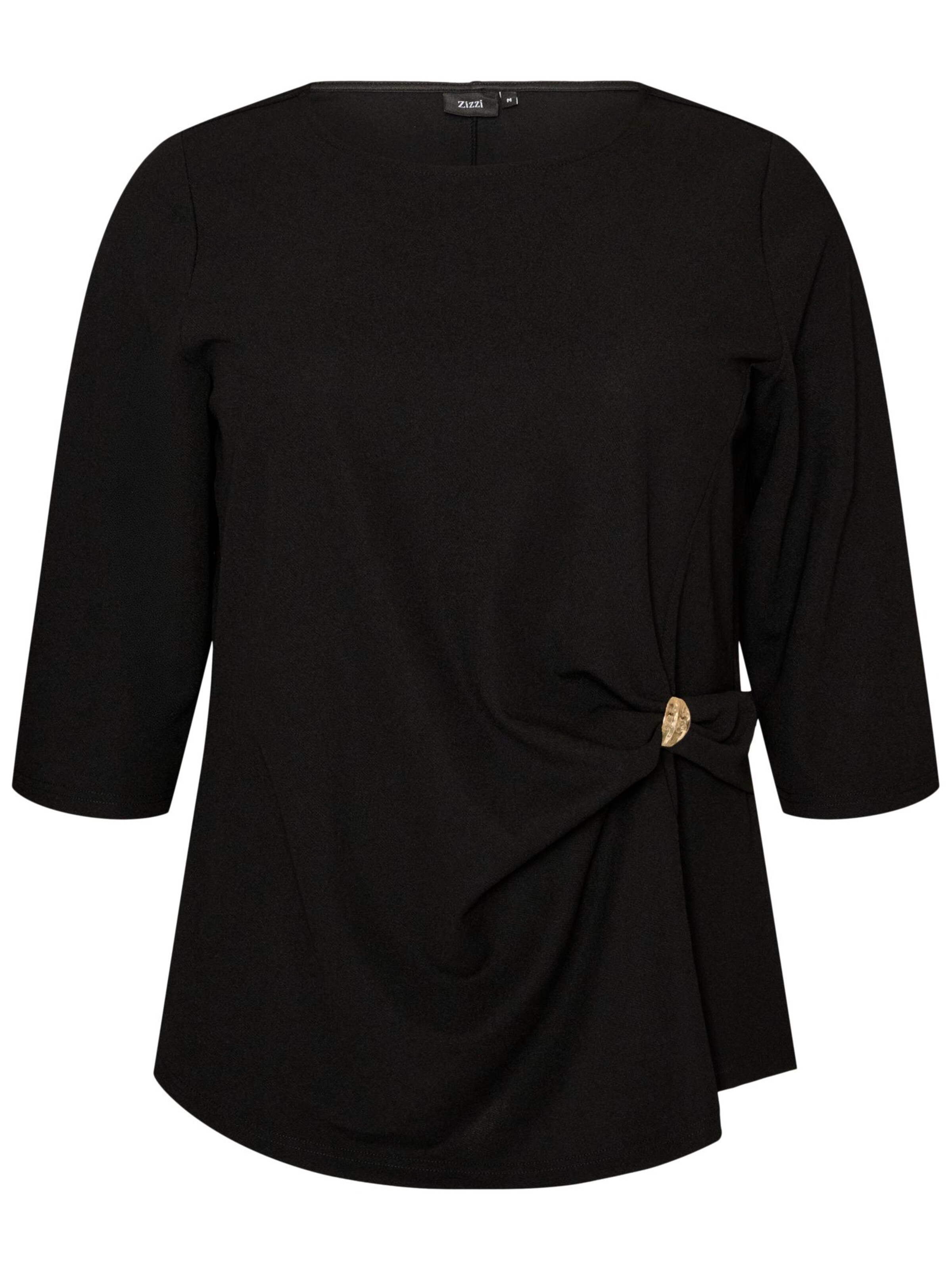 Zizzi Bluse 'MOLINA' in Schwarz: Vorderseite