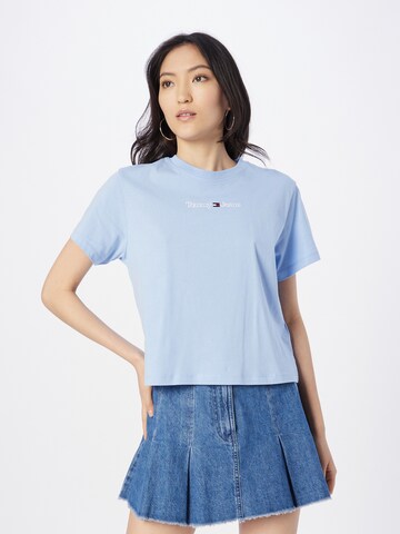 Tommy Jeans Shirt 'Serif Linear' in Blauw: voorkant