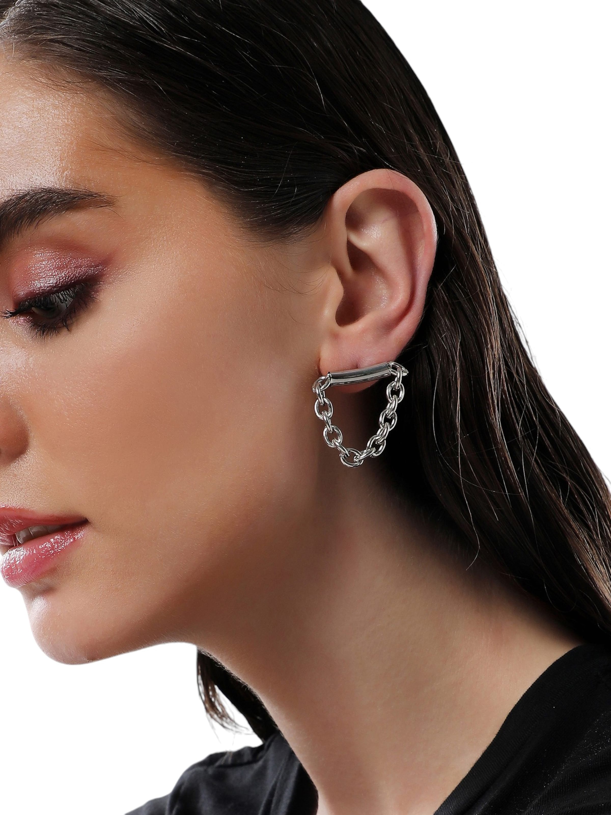 SOHI Uhani 'Pauletta' | srebrna barva: sprednja stran