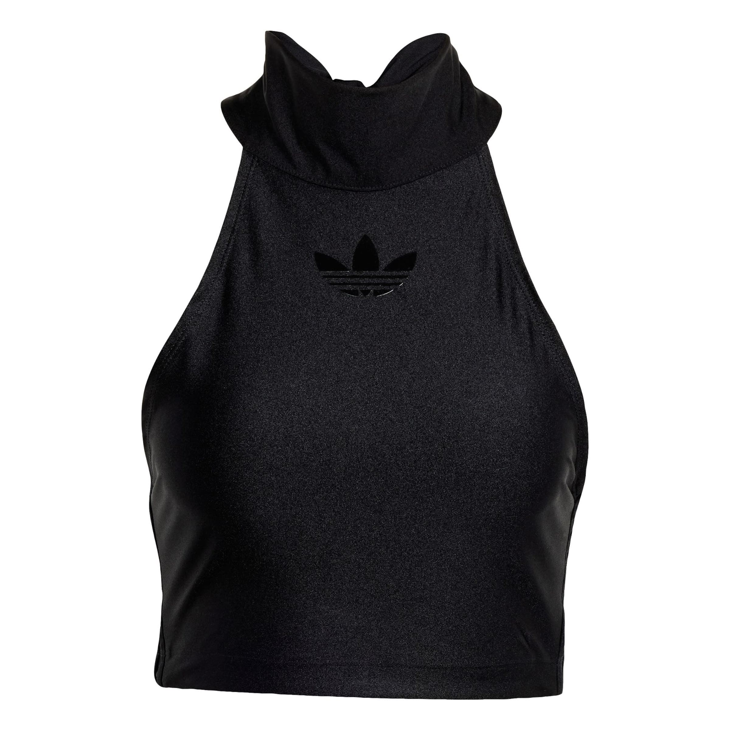 ADIDAS ORIGINALSTop &#x27;Tie-Neck Crop&#x27; - crna boja: prednji dio
