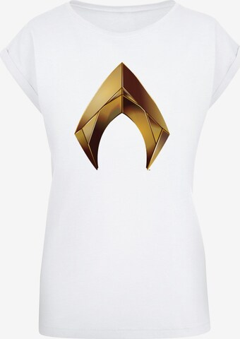 ABSOLUTE CULT T-Shirt 'Aquaman - Emblem' in Weiß: predná strana