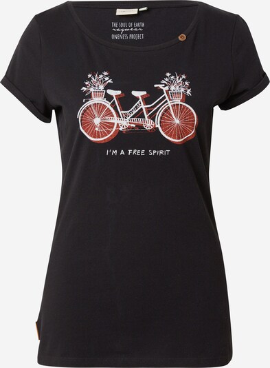 Ragwear T-Shirt 'FLLORAH' in burgunder / schwarz / weiß, Produktansicht