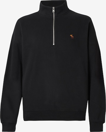 Abercrombie & FitchSweater majica - crna boja: prednji dio