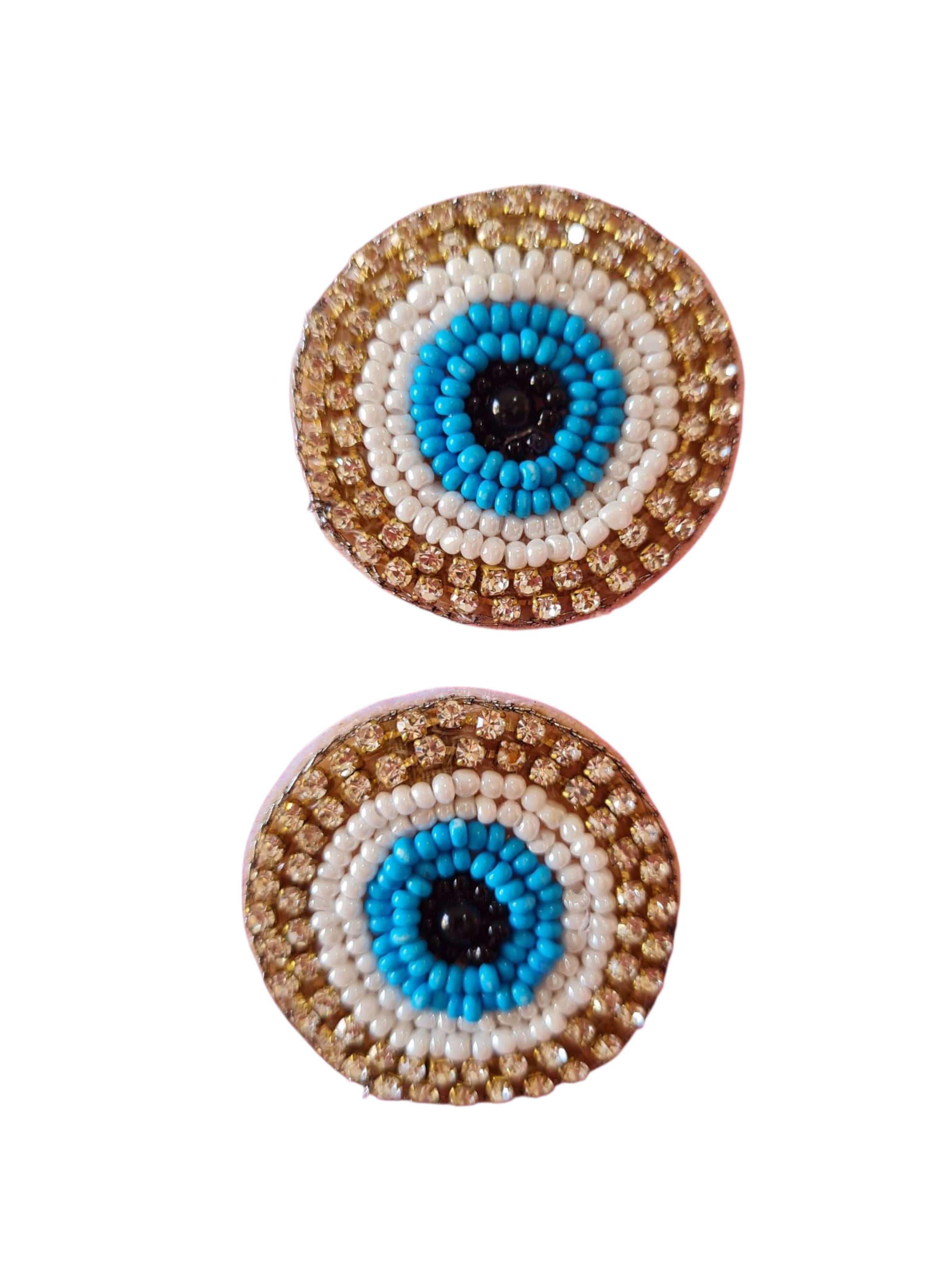 PfauGermany Ohrringe 'Evil Eye'‌‌‌‌‌‌‌‌ in Gold: Vorderseite