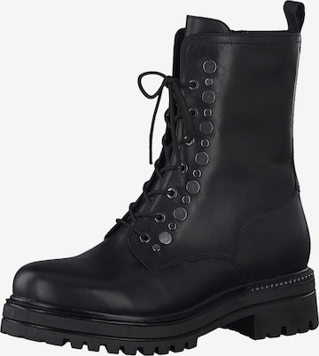 TAMARIS Lace-Up Ankle Boots in Black: front