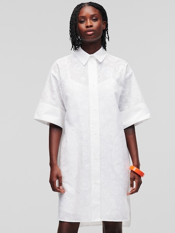 Robe-chemise Karl Lagerfeld en blanc : devant