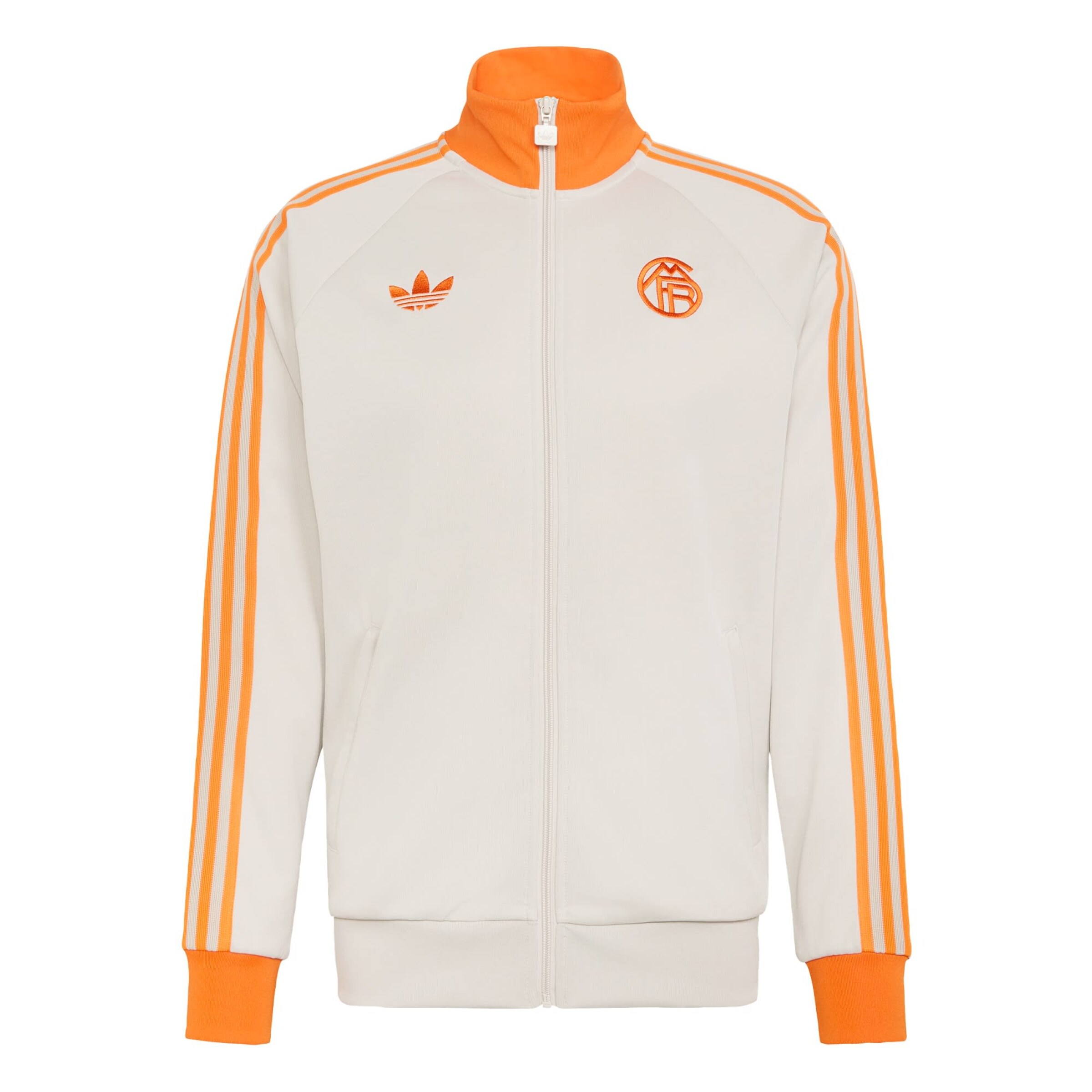ADIDAS PERFORMANCE Athletic Zip-Up Hoodie 'FC Bayern München' in Light beige / Orange, Item view