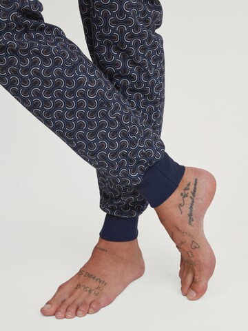 CALIDA Pyjama lang 'Relax Imprint' in Blauw