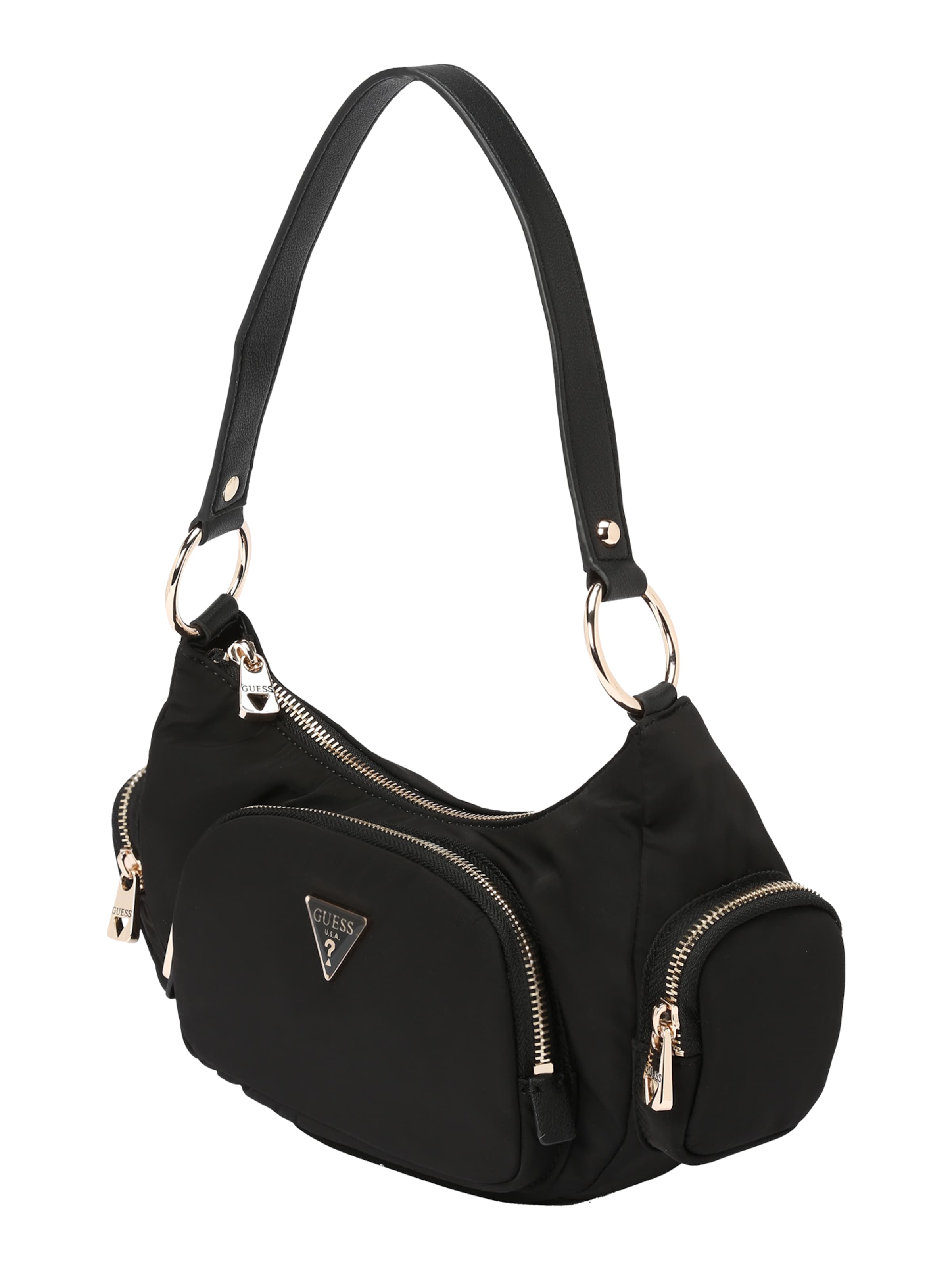GUESS Schultertasche 'Gemma' in Schwarz
