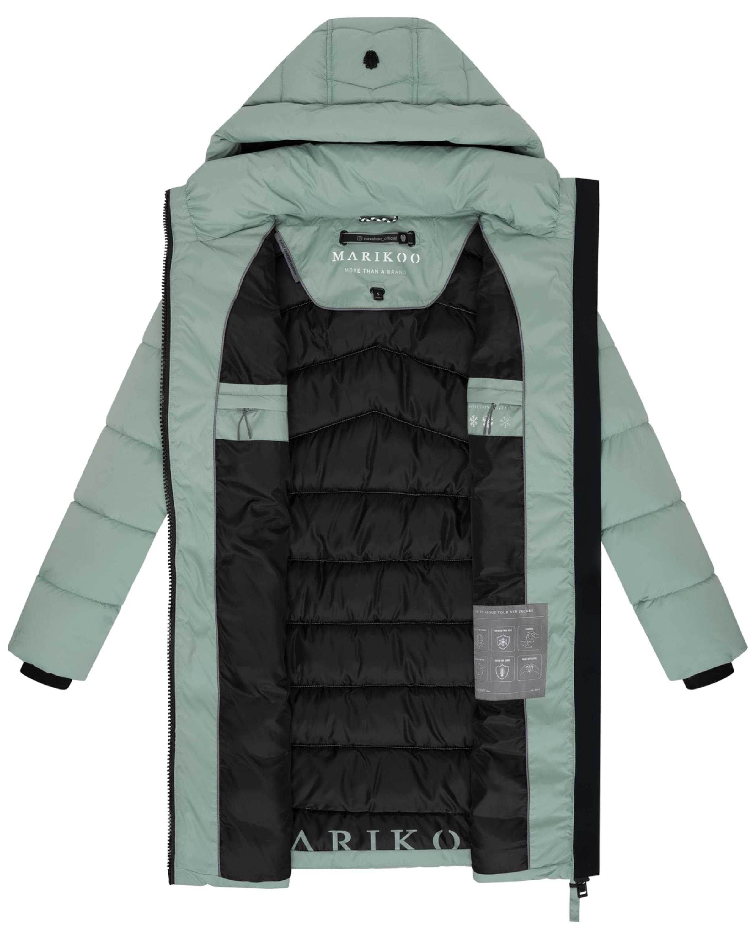 MARIKOO Płaszcz zimowy 'Kaltnäschen 16' w kolorze zielony