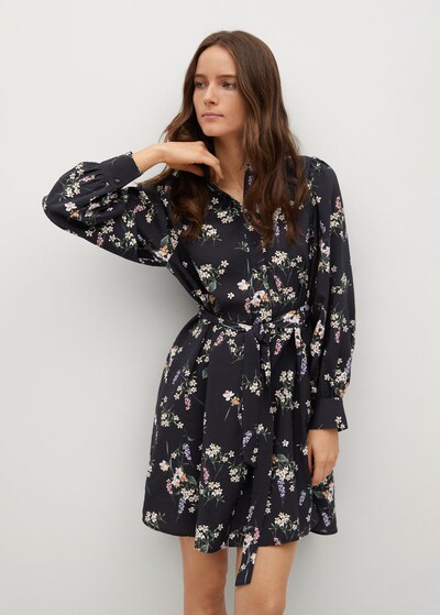 MANGO Kleid 'Noela' in mischfarben / schwarz, Modelansicht