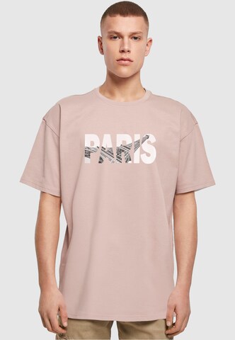 Merchcode Shirt 'Paris Eiffel Tower' in Pink: front