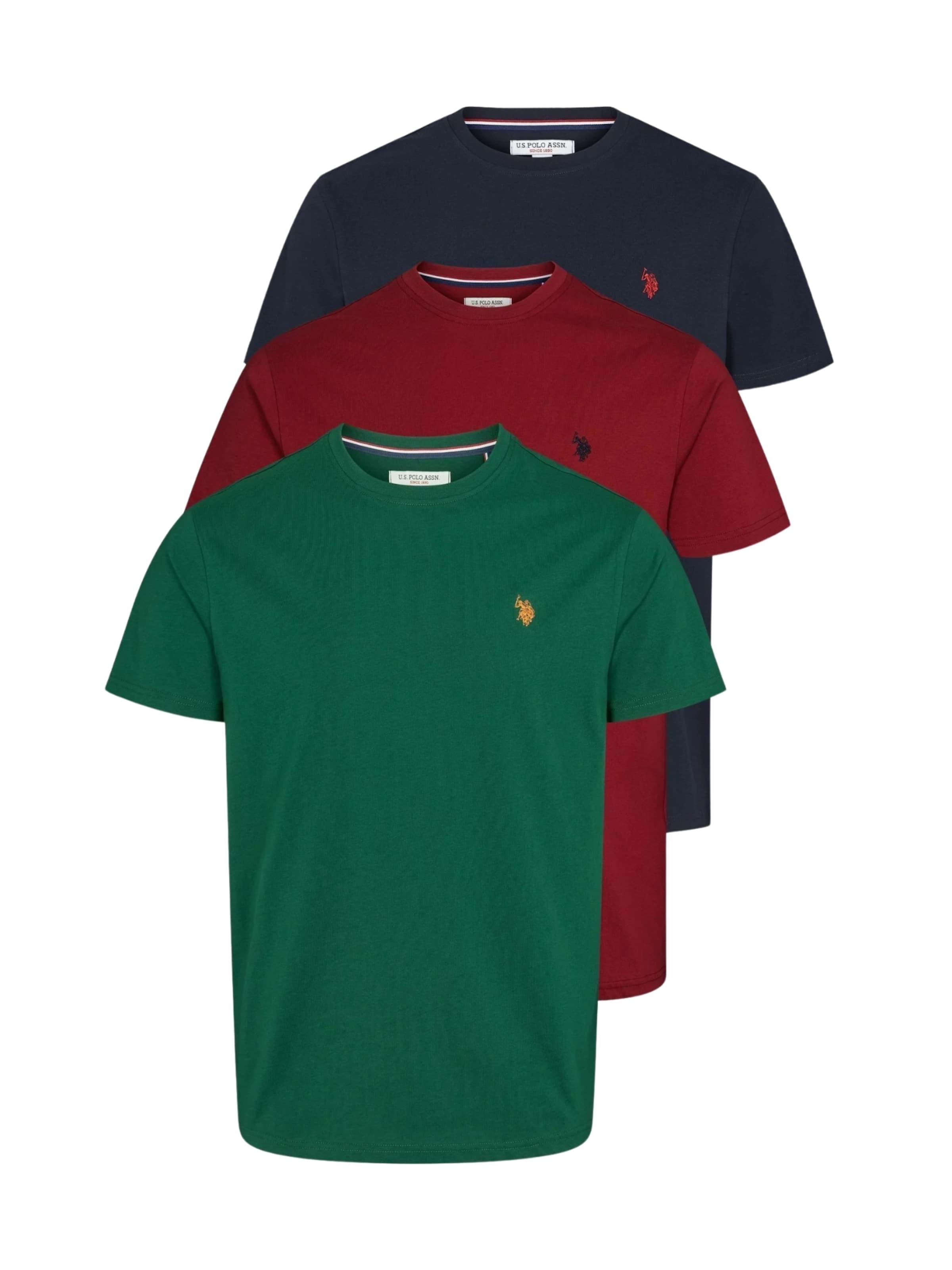 U.S. POLO ASSN. Paita 'Arjun' värissä vihreä / tummanpunainen / musta, Tuotenäkymä