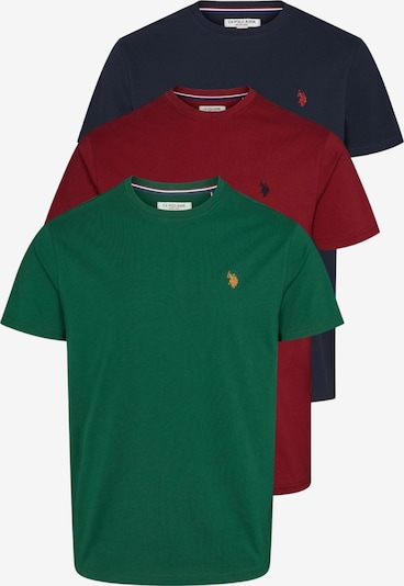 U.S. POLO ASSN. Paita 'Arjun' värissä vihreä / tummanpunainen / musta, Tuotenäkymä