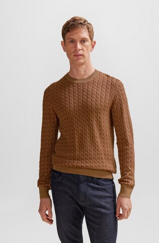 BOSS Sweater 'L-Puro' in Brown: front
