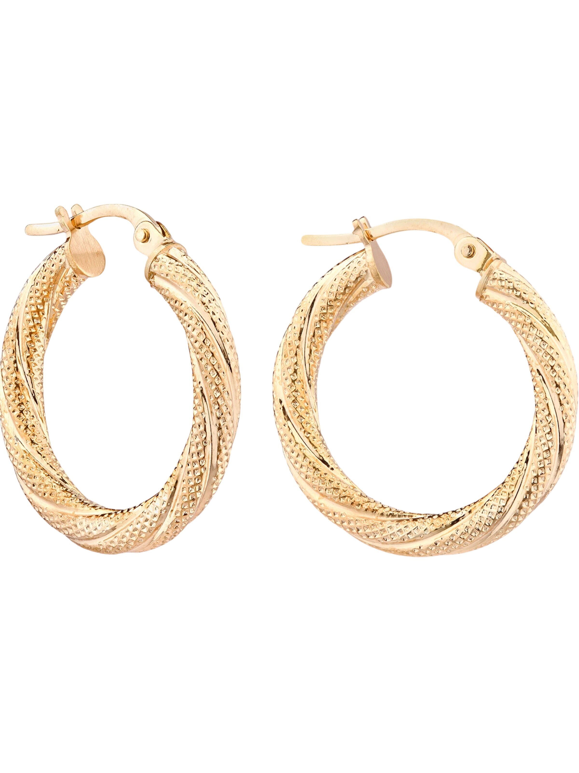 Vanlere - Pendientes 'Creolen aus 375 Gelbgold' en amarillo: frente