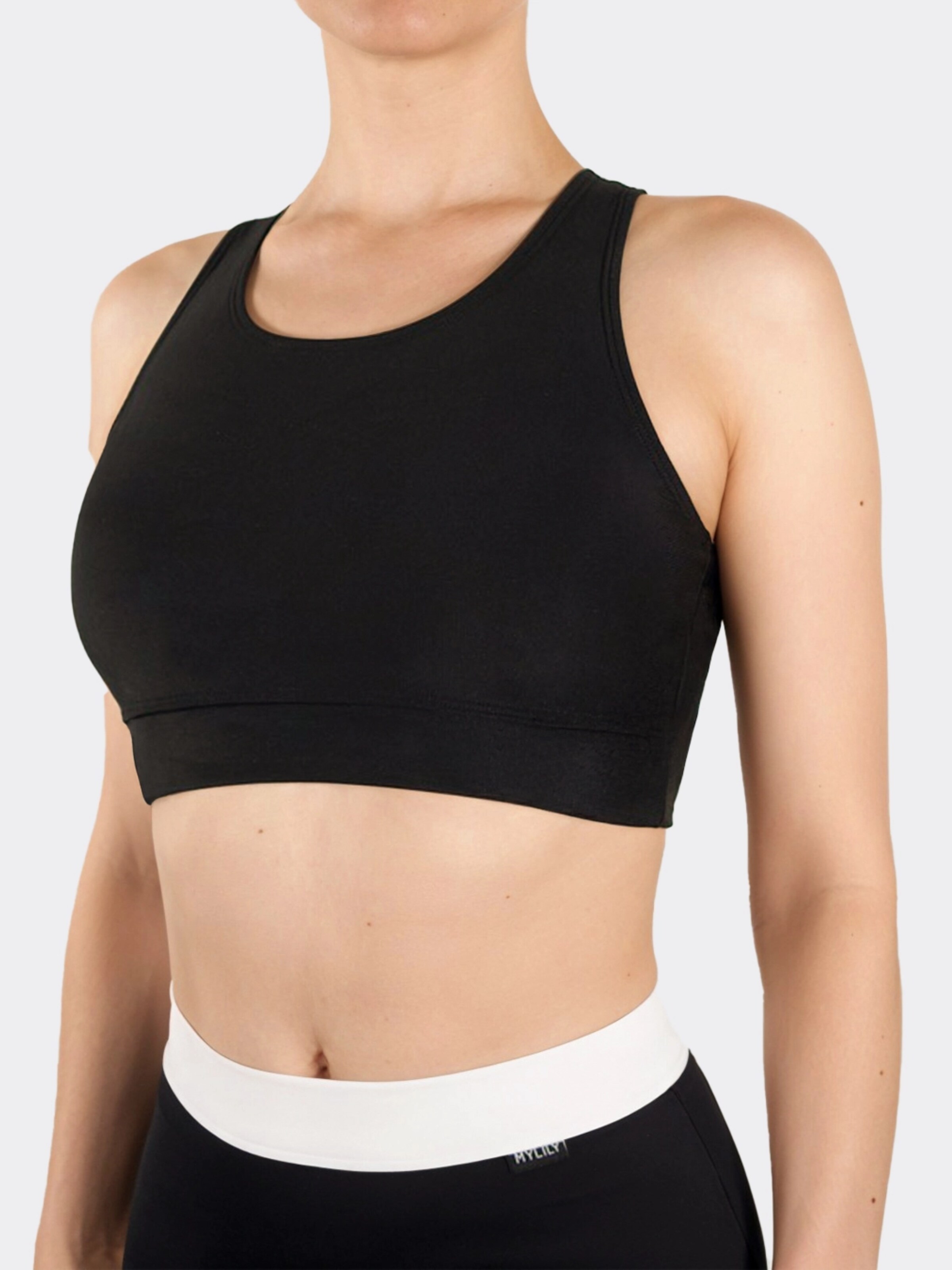 MYLILY T-Shirt Bikinitop 'Bustier Bikini Oberteil' in Schwarz