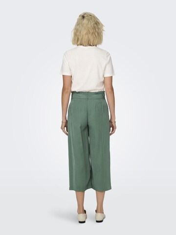 ONLY Wide leg Pleat-Front Pants in Green