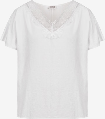 Karko Blouse ' LEONA ' in White: front