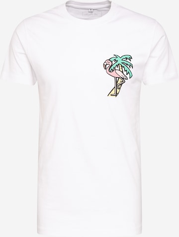 T-Shirt 'Flamingo' Mister Tee en blanc : devant