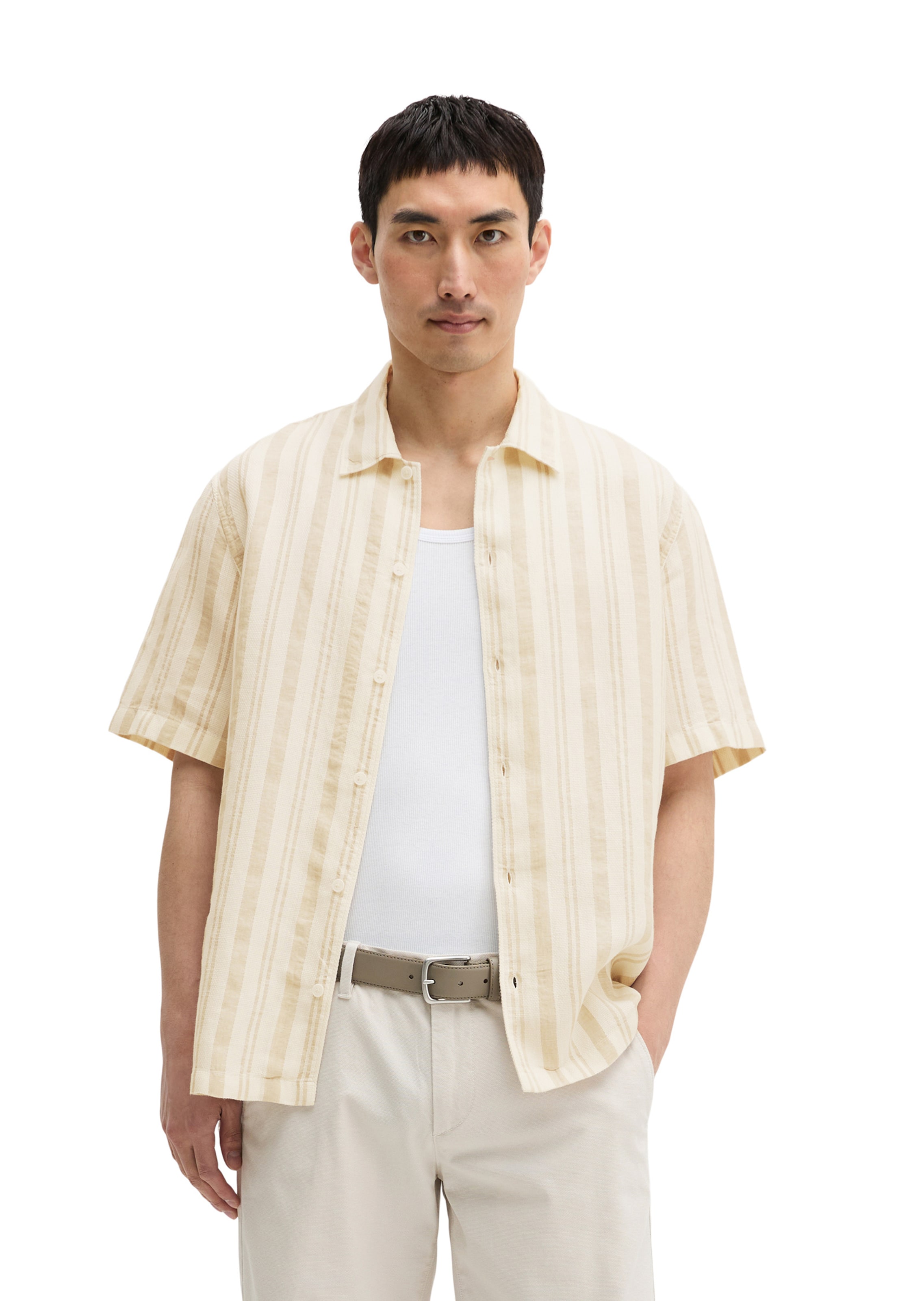 Marc O'Polo Regular Fit Hemd in Beige: Vorderseite
