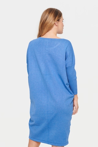 SAINT TROPEZ Pletena obleka 'Mila' | modra barva