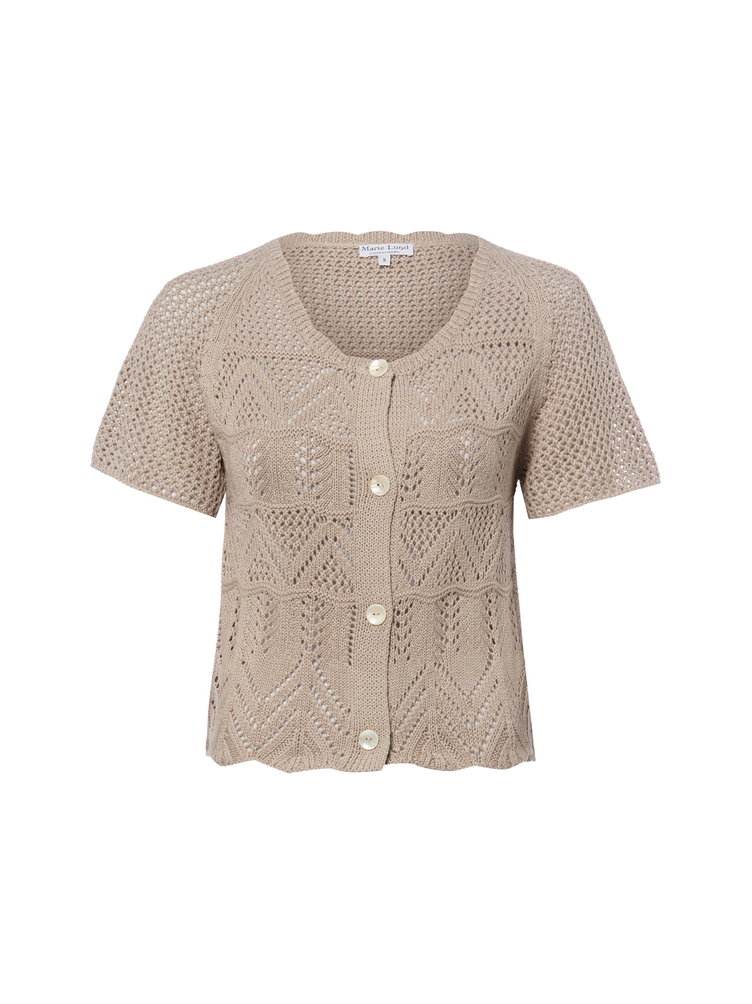 Marie Lund Knit cardigan in Beige: front