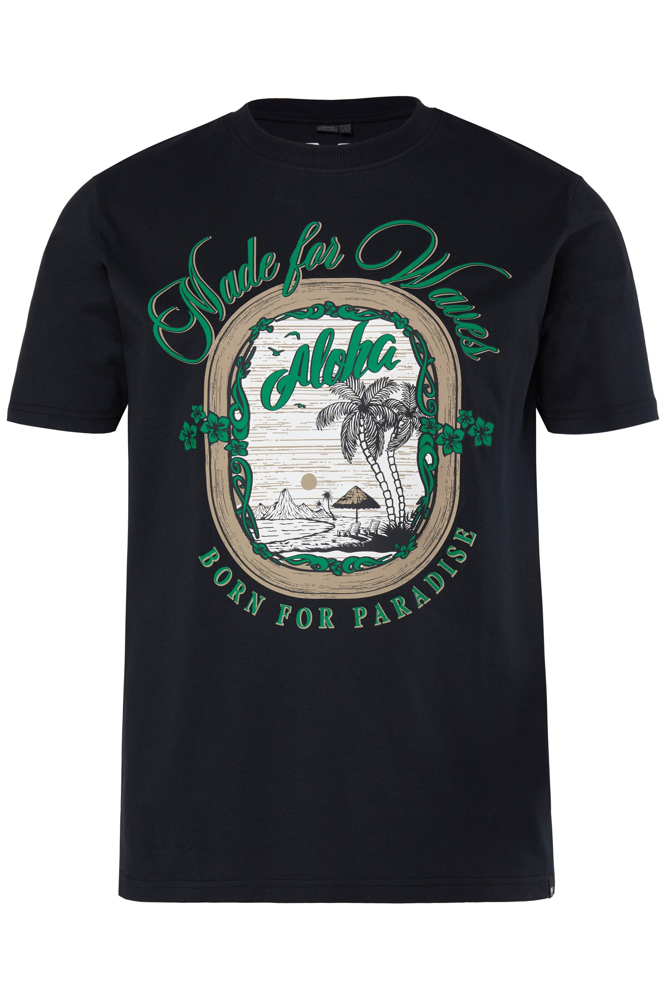 Men Plus Shirt in Black: front