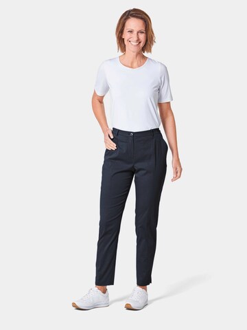 Goldner Regular Pleated Pants 'Anna' in Blue