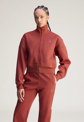 ADIDAS BY STELLA MCCARTNEY Sports sweat jacket 'Knitted Track' in Brown: front