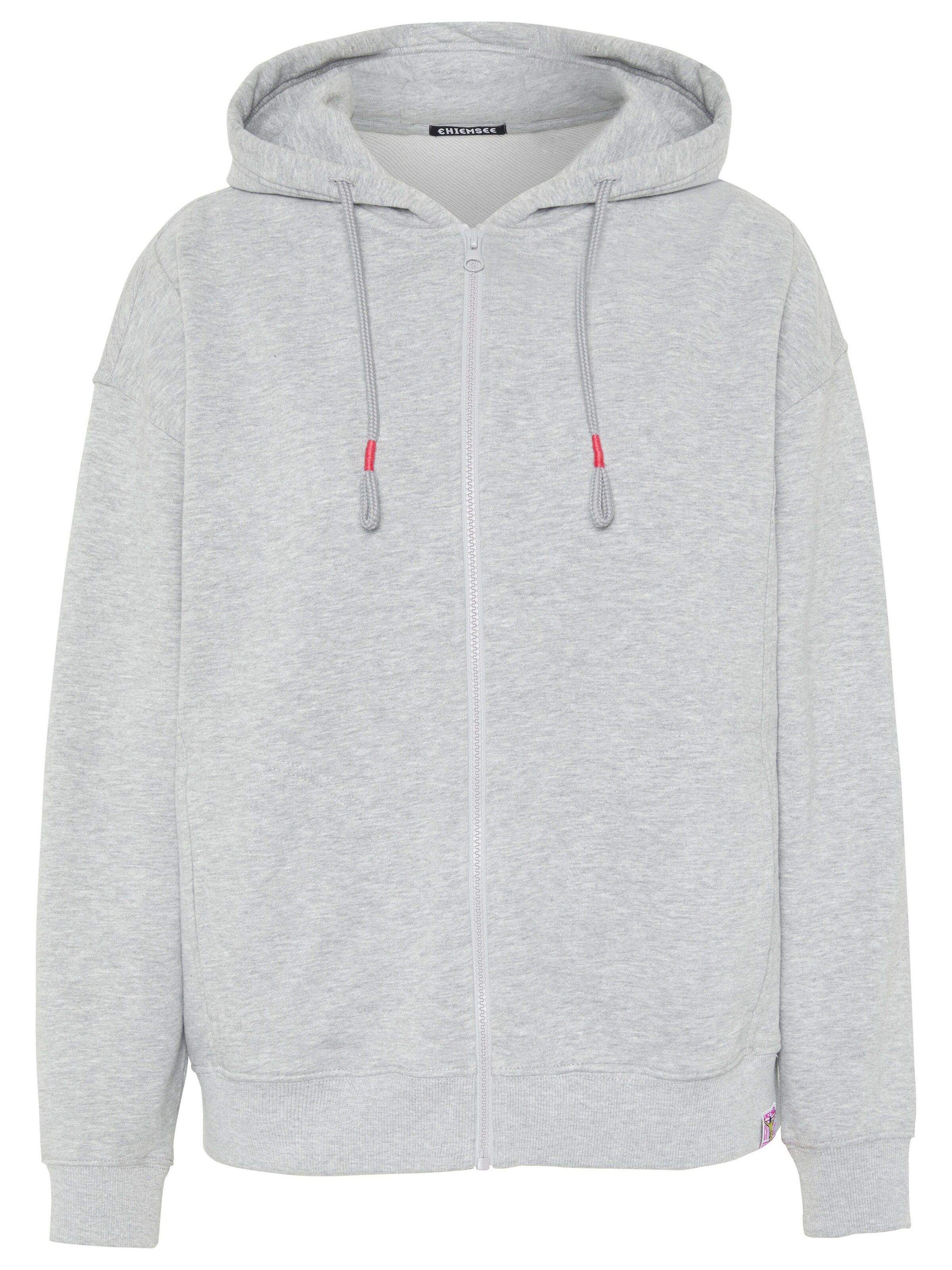 CHIEMSEE Athletic Zip-Up Hoodie in Grey: front