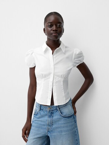 Bershka Blúz - fehér: elől